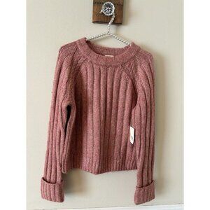 NWT ana A New Approach Size S Sweater Dusty Rose Soft Cable Knit